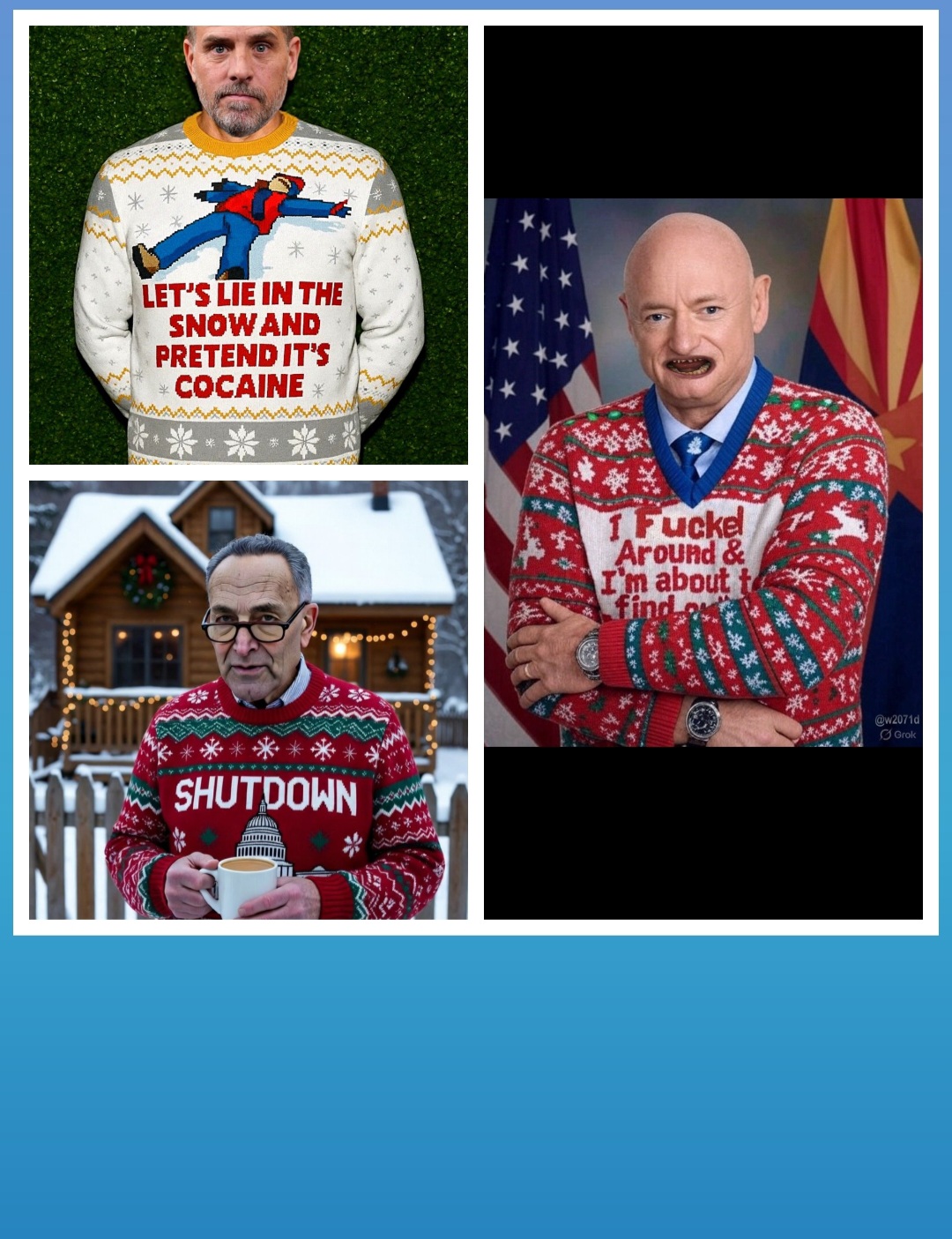 Democrat's  Ugly Christmas Sweater Blank Meme Template