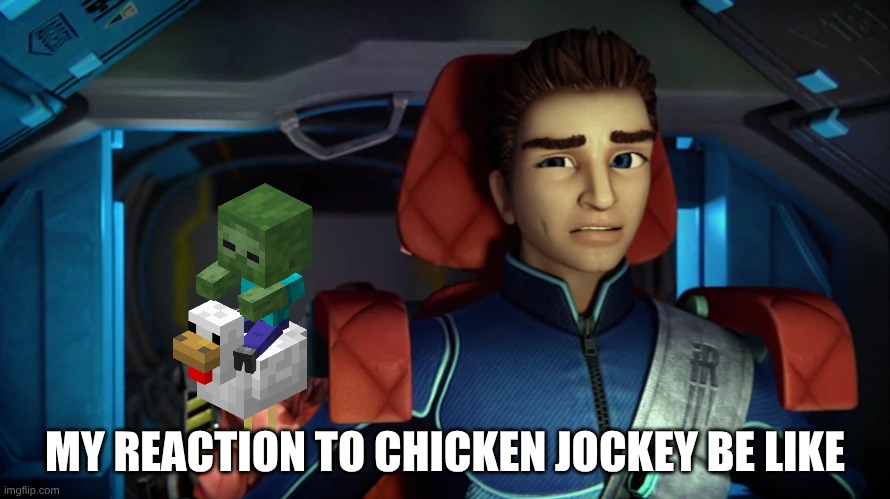Suspicious Scott Meme: Chicken Jockey!!! | MY REACTION TO CHICKEN JOCKEY BE LIKE | image tagged in suspicious scott | made w/ Imgflip meme maker
