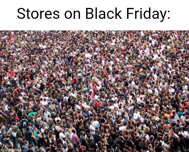 Temporary account because i forgot the password to my main account | Stores on Black Friday: | image tagged in crowd of people | made w/ Imgflip meme maker