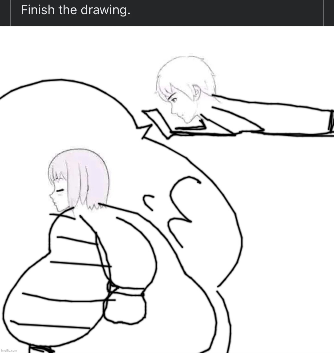 was linked 9geor3 | image tagged in finish the drawing | made w/ Imgflip meme maker