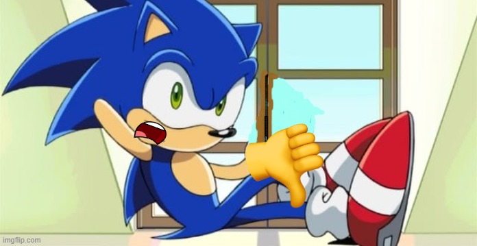 Sonic thumbs down | image tagged in sonic thumbs down | made w/ Imgflip meme maker