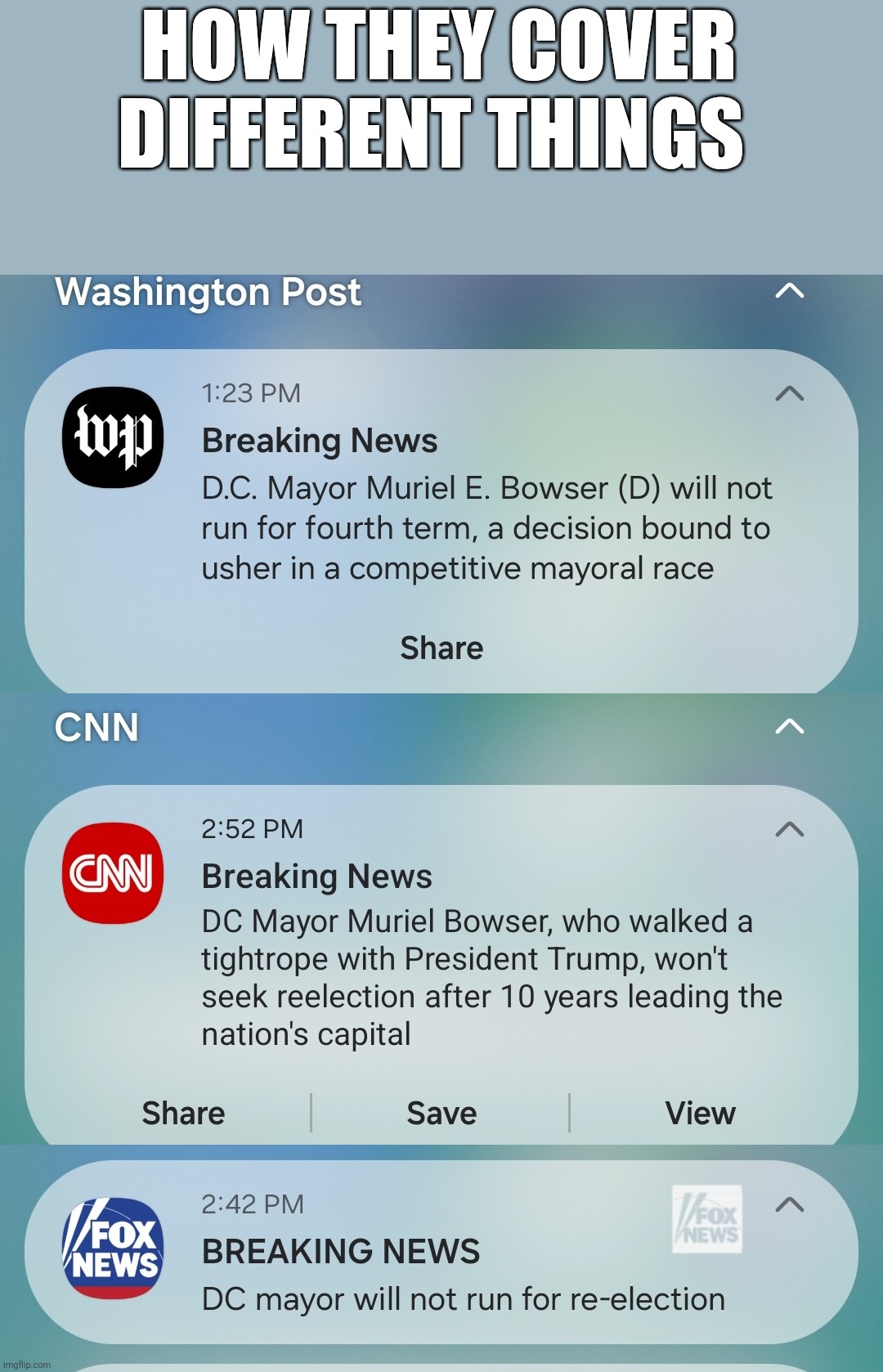 How they cover it | HOW THEY COVER DIFFERENT THINGS | made w/ Imgflip meme maker