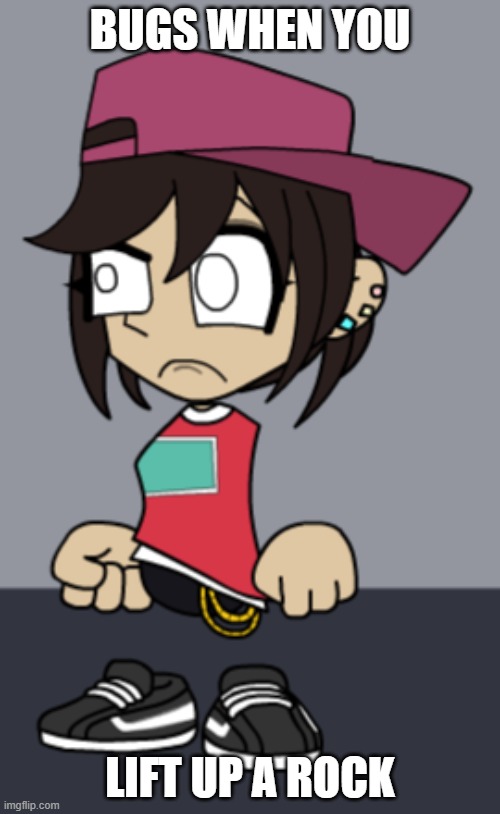 Example meme 1 | BUGS WHEN YOU; LIFT UP A ROCK | image tagged in oh my god aw hell naw | made w/ Imgflip meme maker