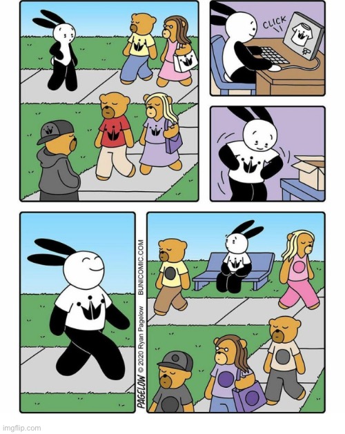 Buni Comics | image tagged in comics,buni comics,fad,tshirts,new fad | made w/ Imgflip meme maker