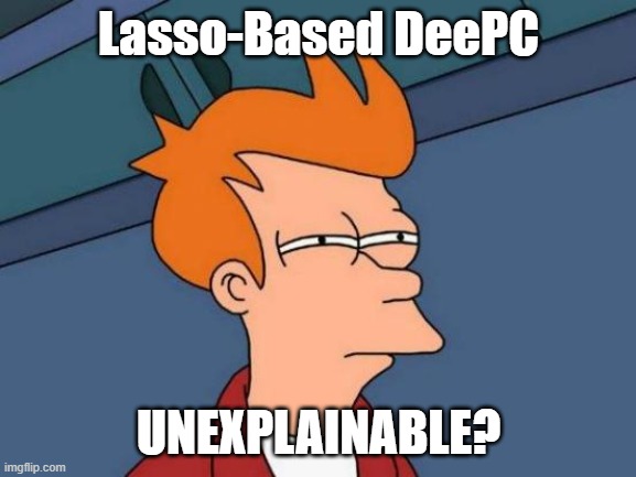 Futurama Fry Meme | Lasso-Based DeePC; UNEXPLAINABLE? | image tagged in memes,futurama fry | made w/ Imgflip meme maker