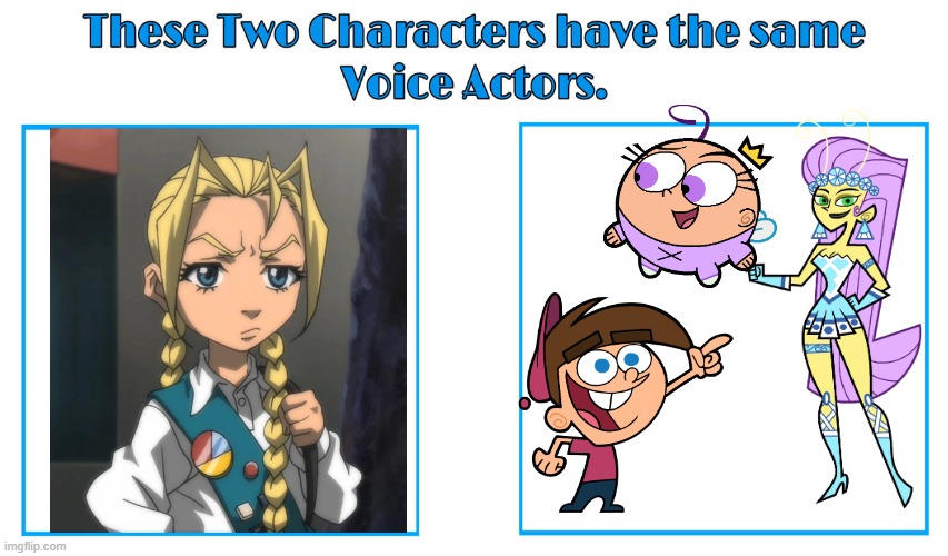 Tara Strong 3 | image tagged in same voice actor,tara strong,fairly odd parents,the boondocks,nickelodeon,adult swim | made w/ Imgflip meme maker