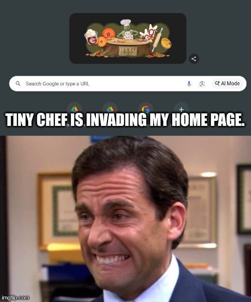 Might as well let him get another season or somethin'. | TINY CHEF IS INVADING MY HOME PAGE. | image tagged in cringe,tiny chef,the office | made w/ Imgflip meme maker