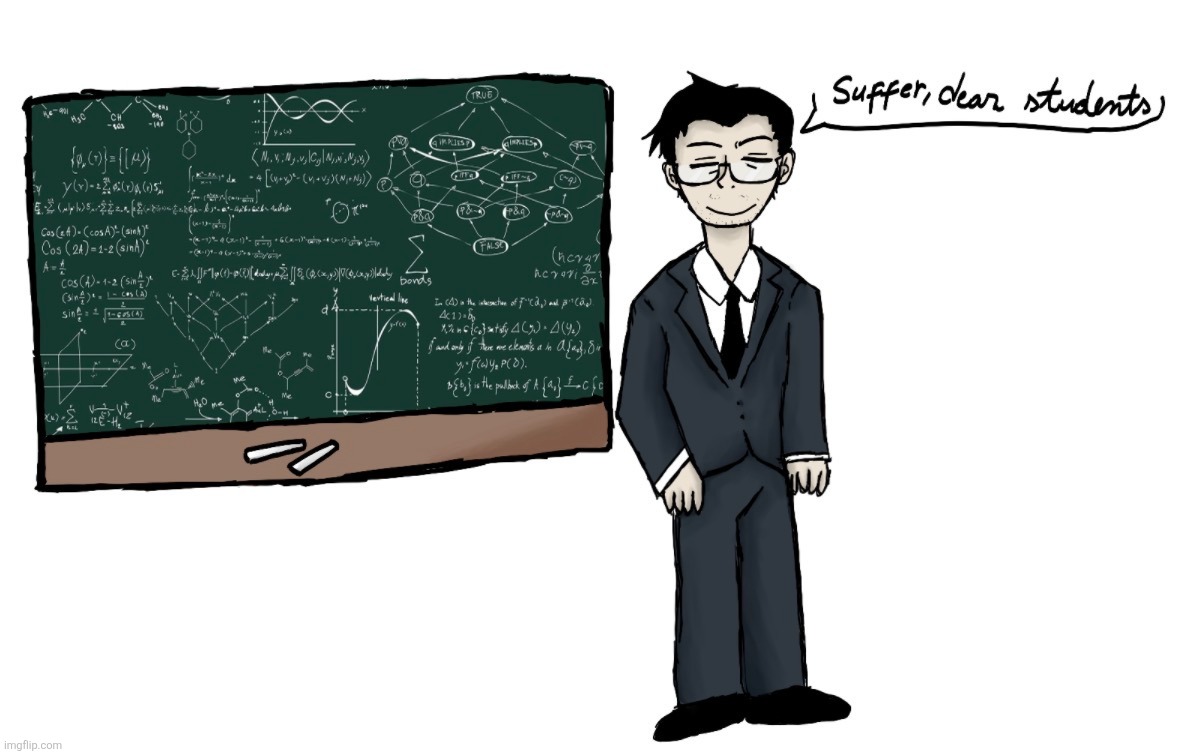 Maybe he had glasses when he was a professor | image tagged in drawing | made w/ Imgflip meme maker