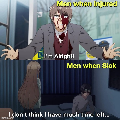 It hits different | image tagged in memes,funny,anime,injury,sickness,so true | made w/ Imgflip meme maker