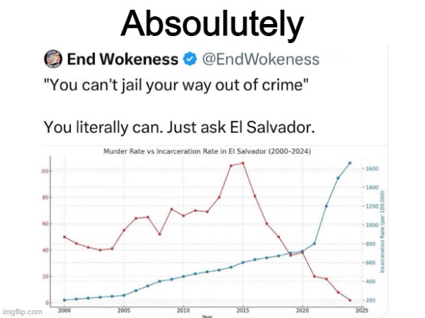 100% | Absoulutely | image tagged in memes,funny,politics,political meme,crime | made w/ Imgflip meme maker