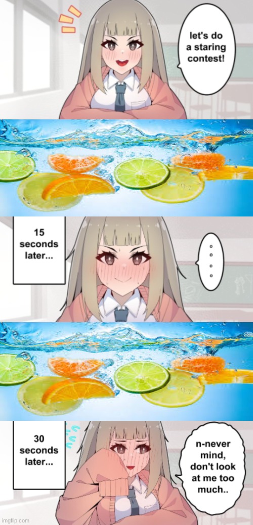 . | image tagged in staring contest | made w/ Imgflip meme maker