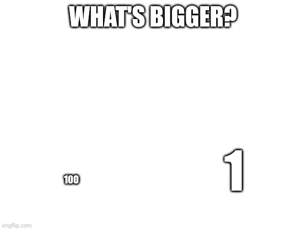 Get confuzzled lol | WHAT'S BIGGER? 100; 1 | image tagged in memes,tests be like | made w/ Imgflip meme maker