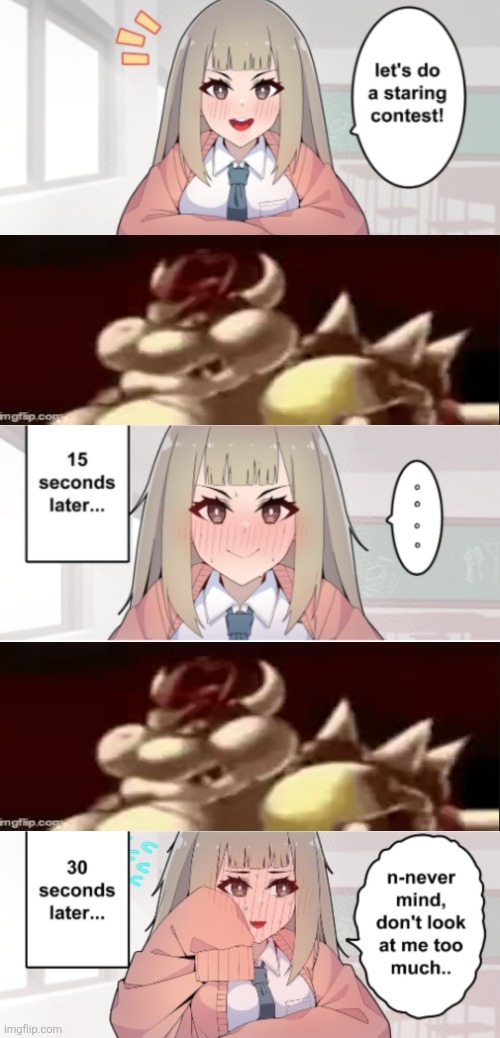 grahahhahhahahahha | image tagged in staring contest | made w/ Imgflip meme maker