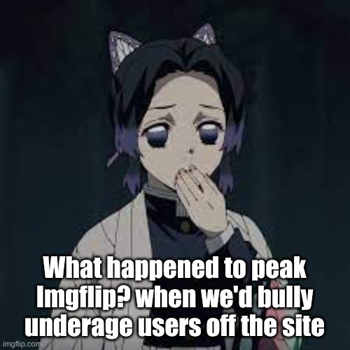 We've become so soft vro | What happened to peak Imgflip? when we'd bully underage users off the site | image tagged in wait u have a point | made w/ Imgflip meme maker