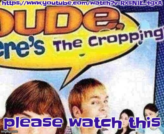 took me 10 HOURS to edit https://www.youtube.com/watch?v=RxsN1E_4gxA | https://www.youtube.com/watch?v=RxsN1E_4gxA; please watch this | image tagged in dude where's the cropping | made w/ Imgflip meme maker