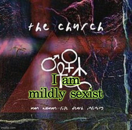 in favor of men | I am mildly sexist | image tagged in man woman life death infinity | made w/ Imgflip meme maker