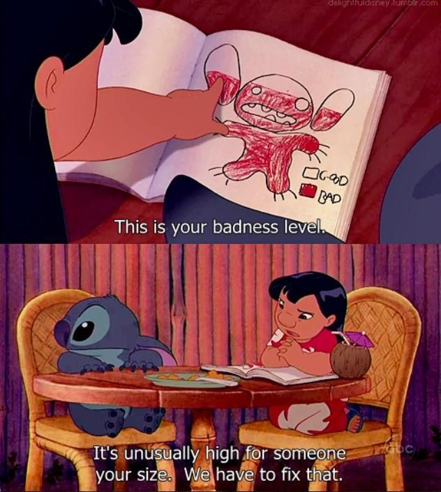 Lilo & Stitch badness level Blank Meme Template
