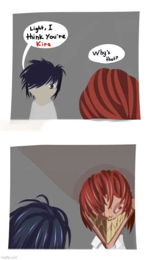 image tagged in death note,light,l | made w/ Imgflip meme maker