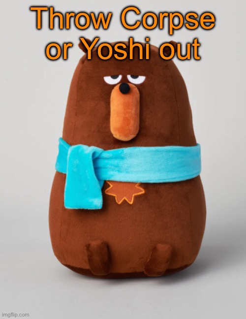 Falstaff plush | Throw Corpse or Yoshi out | image tagged in falstaff plush,voting game s13 | made w/ Imgflip meme maker