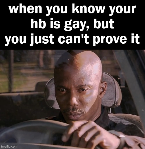 I KNOW HE IS | when you know your hb is gay, but you just can't prove it | image tagged in doakes,gay | made w/ Imgflip meme maker