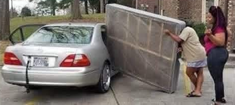 Couch doesn't fit in car Blank Meme Template