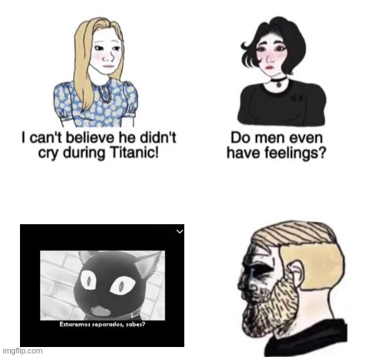 ４６９６～Black Cat's Wish | image tagged in he didn't cry during titanic | made w/ Imgflip meme maker