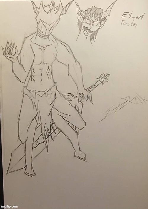 designing the characters in my stories, part 1, kicking things off with Edward Tuesday aka the Dark Knight | made w/ Imgflip meme maker