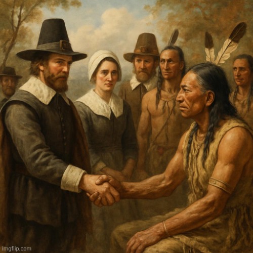 image tagged in pilgrim's and natives | made w/ Imgflip meme maker