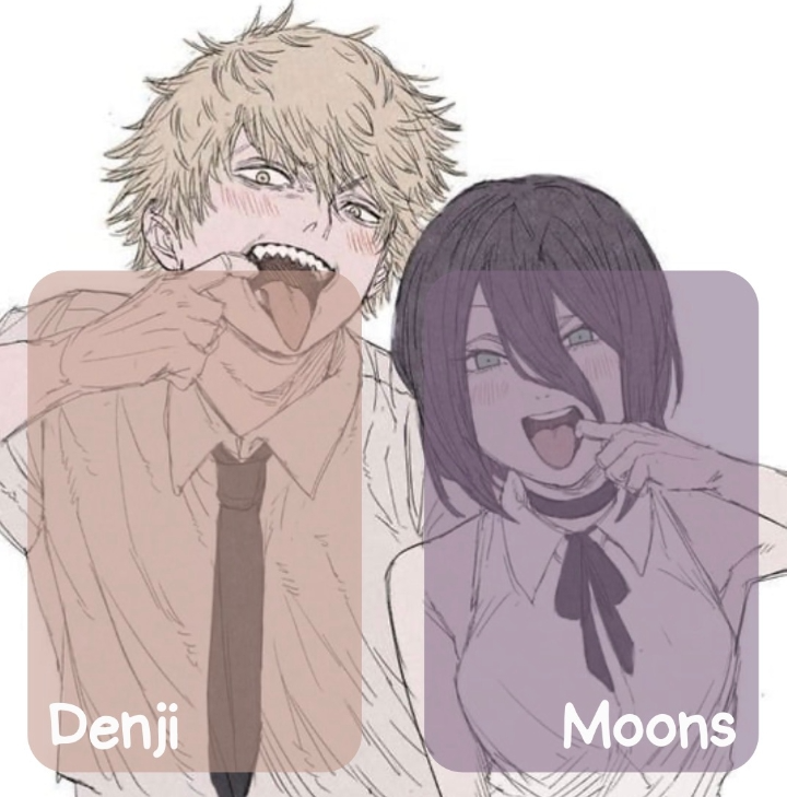 denji and moons announcement template Blank Meme Template