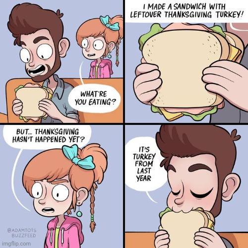 Turkey sandwich | image tagged in thanksgiving,comics,turkey,sandwich,turkey sandwich,comic | made w/ Imgflip meme maker