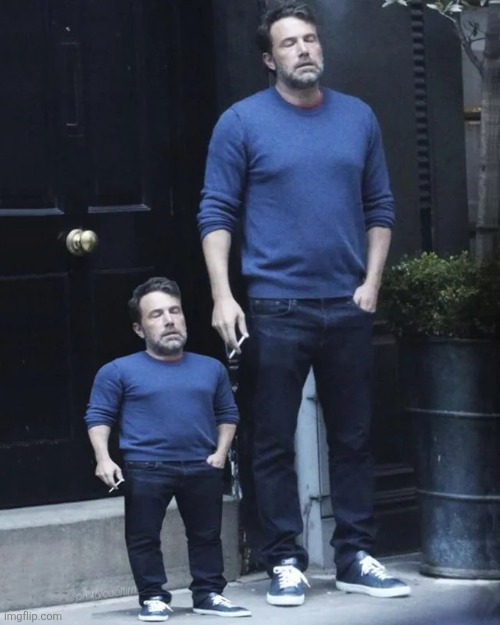 Ben Affleck and his mini self smoking | image tagged in ben affleck and his mini self smoking | made w/ Imgflip meme maker
