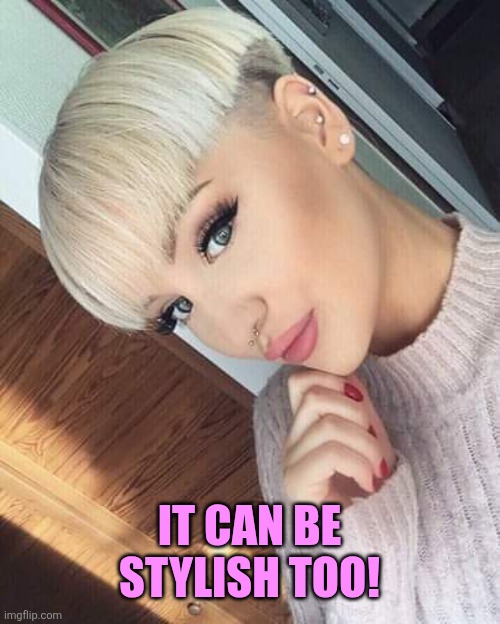cute woman with the most beautiful bowl cut you have ever seen | IT CAN BE STYLISH TOO! | image tagged in cute woman with the most beautiful bowl cut you have ever seen | made w/ Imgflip meme maker