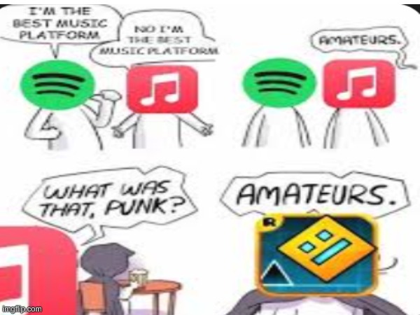 music platform | image tagged in memes,funny,music,geometry dash | made w/ Imgflip meme maker