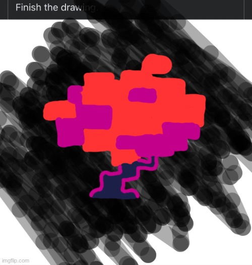 (... After all, there wasn't anything to look at in the room besides a single tree.) | image tagged in finish the drawing | made w/ Imgflip meme maker