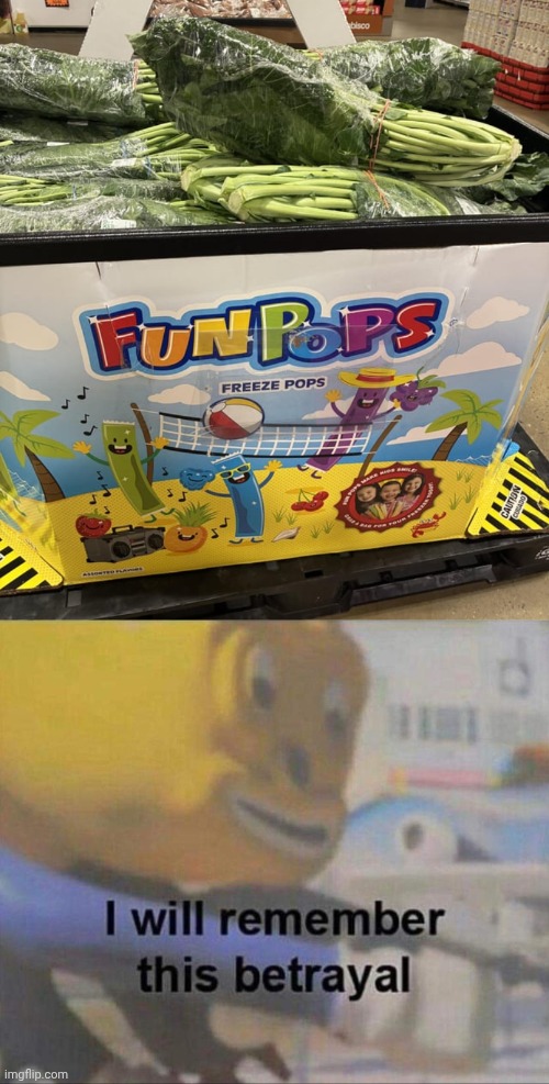 Such fun pops | image tagged in i will remember this betrayal,you had one job,memes,vegetables,vegetable | made w/ Imgflip meme maker