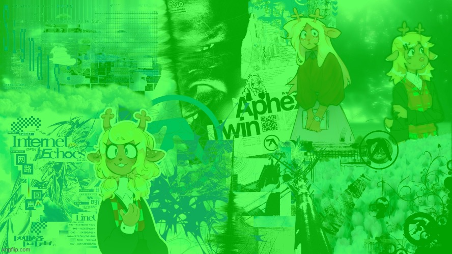 High Quality green asriel's green noelle template Blank Meme Template
