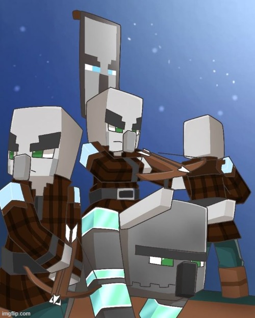 Pillagers and Ravager | image tagged in pillagers and ravager | made w/ Imgflip meme maker