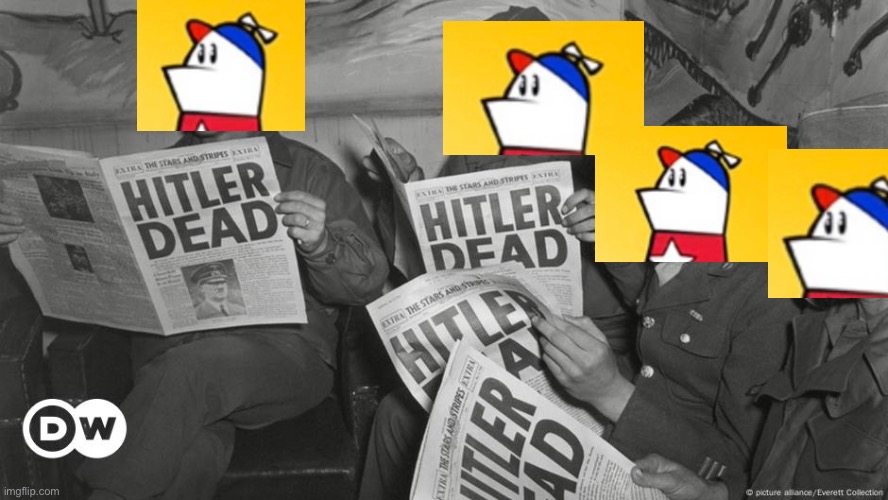 Homestar heads reading Hitler Dead Blank Meme Template