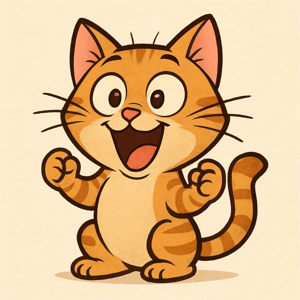 excited cat Blank Meme Template