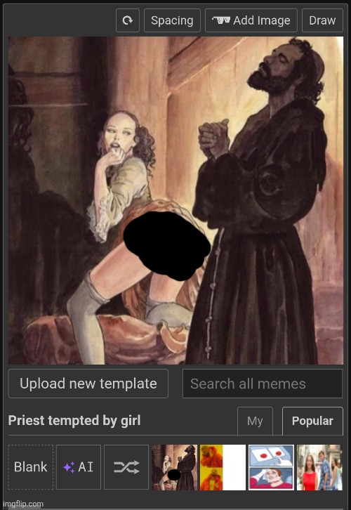 I clicked the random temp button and this was the first thing I see (censored just in case) | made w/ Imgflip meme maker