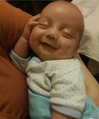 Smiling sleeping baby Blank Meme Template
