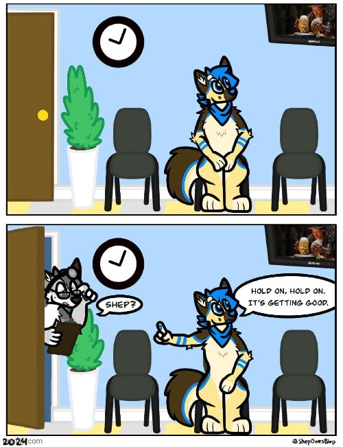 Art by ShepGoesBlep. | image tagged in furry,art,comics | made w/ Imgflip meme maker