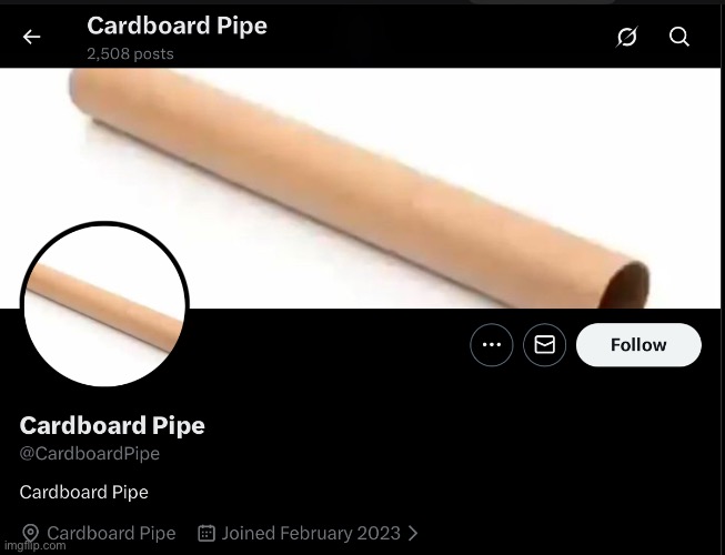 upvote this and you get cardboard pipe ignore/downvote and you get nothing | image tagged in cardboard pipe | made w/ Imgflip meme maker