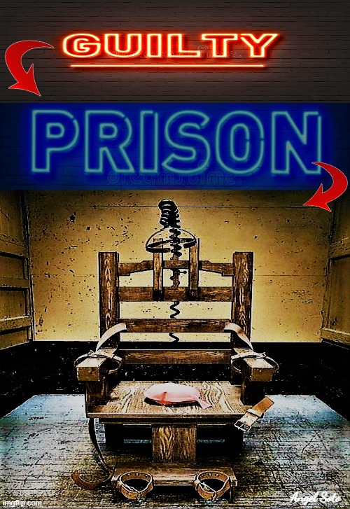 justice denied is cruelty to the victims | Angel Soto | image tagged in guilty,prison,electric chair,justice,criminals,death penalty | made w/ Imgflip meme maker