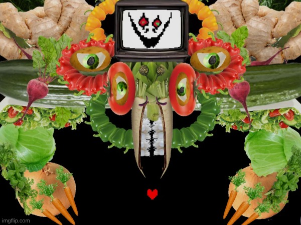 omega vegetoid | image tagged in memes,funny,undertale,omega flowey | made w/ Imgflip meme maker