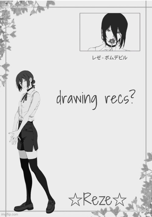 Moons | Reze temp 2 | drawing recs? | image tagged in moons reze temp 2 | made w/ Imgflip meme maker