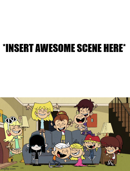 Loud Siblings Celebrating Blank Meme Template