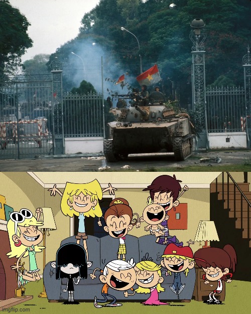 The Loud Siblings Celebrate The North Vietnamese Victory In The Vietnam War | image tagged in loud siblings celebrating,vietnam war,fall of saigon,victory,celebration,jubilation | made w/ Imgflip meme maker