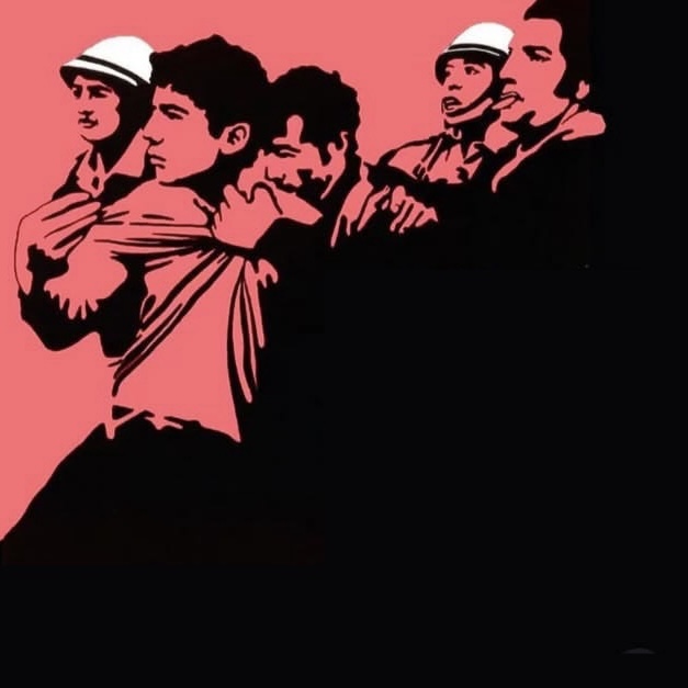 Struggle with Police Blank Meme Template