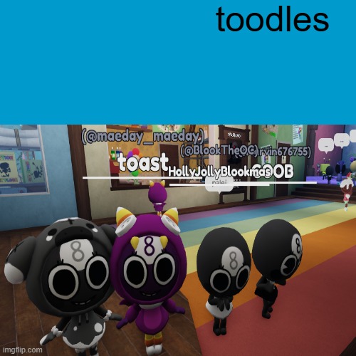 Blank Weezer blue album edit | toodles | image tagged in blank weezer blue album edit | made w/ Imgflip meme maker